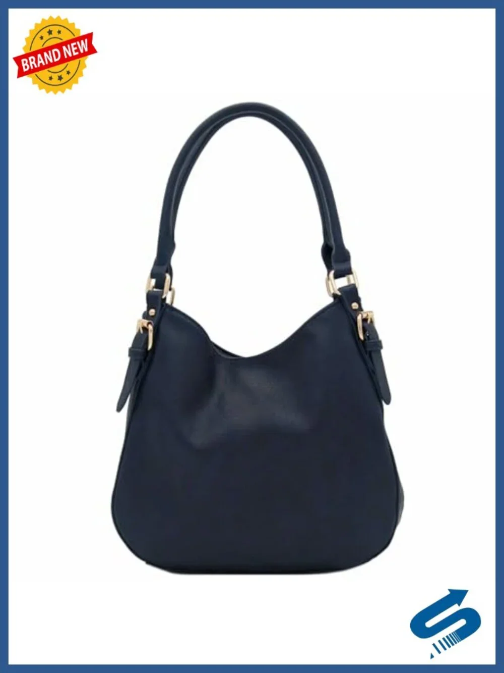 Faux Leather 3 Compartment Hobo Bag Lightweight Gold Hardware